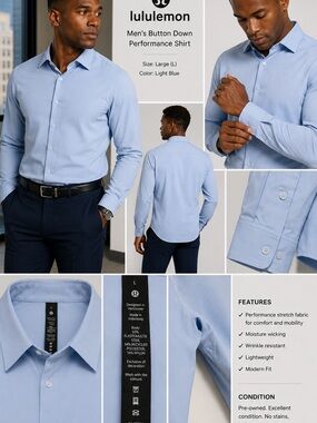 lululemon athletica Light Blue Men's Button-Down Performance Shirt